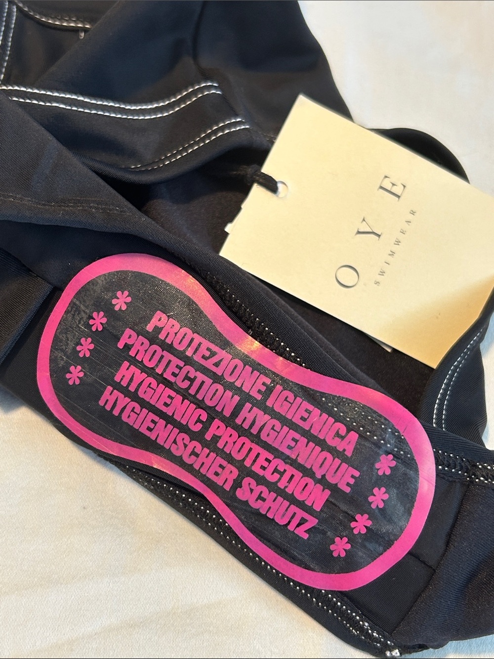 OYE Swimwear Lavinia Bandeau High-Waisted Black Swim Bottoms S NWT - Picture 8 of 8